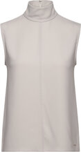 Structure Twll Ns Mock Neck Top Designers T-shirts & Tops Sleeveless Grey Calvin Klein