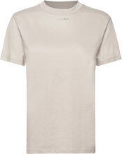 Metallic Micro Logo T Shirt T-shirts & Tops Short-sleeved Beige Calvin Klein*Betinget Tilbud
