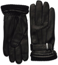 Leather Rivet Gloves Accessories Gloves Finger Gloves Black Calvin Klein