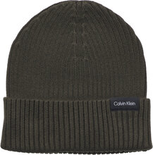 Classic Cotton Rib Beanie Accessories Headwear Beanies Grønn Calvin Klein*Betinget Tilbud