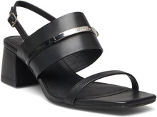 Heel Sandal 45 Met Bar Lth Sandal Med Klack Black Calvin Klein