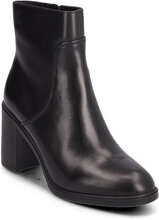 Mid Block Heel Boot Lth Wn Shoes Boots Ankle Boots Ankle Boots With Heel Black Calvin Klein