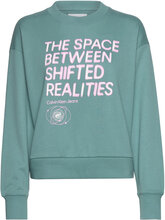 Future Fade Slogan Crew Neck Tops Sweatshirts & Hoodies Sweatshirts Blue Calvin Klein Jeans