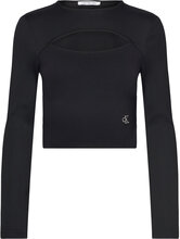 Milano Cut Out Long Sleeve Tops T-shirts & Tops Long-sleeved Black Calvin Klein Jeans