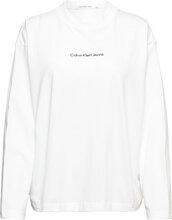 Institutional Loose Long Sleeves Tops T-shirts & Tops Long-sleeved White Calvin Klein Jeans