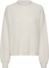 Logo Intarsia Loose Sweater Pullover Creme Calvin Klein Jeans*Betinget Tilbud