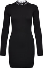 Logo Intarsia Sweater Dress Kort Kjole Black Calvin Klein Jeans