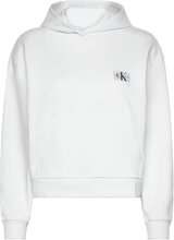 Woven Label Hoodie Tops Sweat-shirts & Hoodies Hoodies White Calvin Klein Jeans