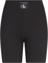 Woven Label Rib Shorts Bottoms Shorts Cycling Shorts Black Calvin Klein Jeans