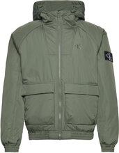 Padded Hooded Harrington Bomberjacka Jacka Green Calvin Klein Jeans