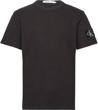 Badge Waffle Tee Tops T-Kortærmet Skjorte Black Calvin Klein Jeans