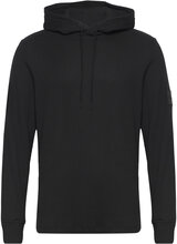 Badge Ottoman Ls Hoody Tops Sweatshirts & Hoodies Hoodies Black Calvin Klein Jeans