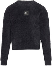 Monogram Soft Sweater Tops Knitwear Pullovers Black Calvin Klein