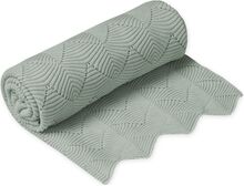 Scallop Knit Blanket Home Sleep Time Blankets & Quilts Grønn Cam Cam Copenhagen*Betinget Tilbud