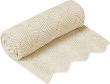Scallop Knit Blanket Home Sleep Time Blankets & Quilts Beige Cam Cam Copenhagen*Betinget Tilbud