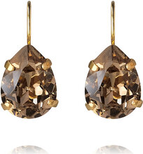 Mini Drop Clasp Earrings Gold Øredobber Smykker Brun Caroline Svedbom*Betinget Tilbud