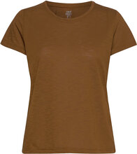 Texture Tee T-shirts & Tops Short-sleeved Brun Casall*Betinget Tilbud