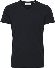 Cflincoln V-Neck Tee Tops T-shirts Short-sleeved Black Casual Friday