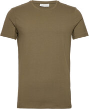David Crew Neck T-Shirt T-shirts Short-sleeved Kakigrønn Casual Friday*Betinget Tilbud