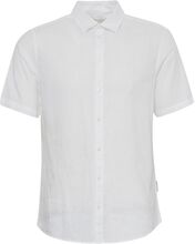 Cfaksel Ss Linen Mix Shirt Tops Shirts Short-sleeved White Casual Friday