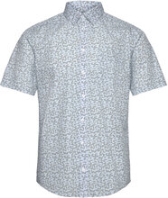 Cfanton Ss Aop Leaves Shirt Tops Shirts Short-sleeved Blue Casual Friday