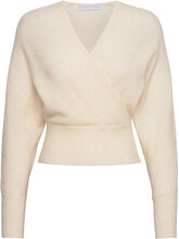 Mohair Cross-Over Sweater Pullover Creme Cathrine Hammel*Betinget Tilbud