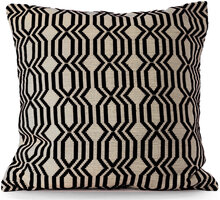 C/C 50X50 Black Hexagon Home Textiles Cushions & Blankets Cushion Covers Black Ceannis