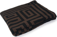 Knitted Throw 160X130Cm Home Textiles Cushions & Blankets Blankets & Throws Brun Ceannis*Betinget Tilbud