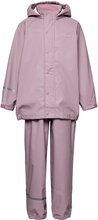 Basic Rainwear Set -Solid Pu Outerwear Rainwear Rainwear Sets Pink CeLaVi