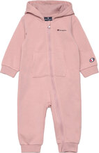 Hooded Rompers Sport Fleece Outerwear Fleece Coveralls Pink Champion
