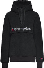 Hooded Half Zip Top Tops Sweatshirts & Hoodies Hoodies Black Champion Rochester