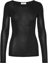 Chantelle Wool/Silk Long Sleeve Top Designers T-shirts & Tops Long-sleeved Black CHANTELLE