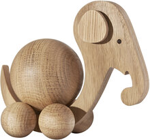 Spinning Elephant - Medium Home Decoration Decorative Accessories-details Wooden Figures Beige ChiCura