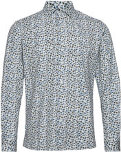 Clean Formal Aop Stretch Shirt Ls Tops Shirts Casual Blue Clean Cut Copenhagen