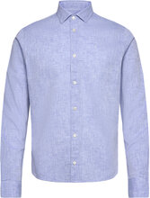 Jamie Cotton Linen Shirt Ls Tops Shirts Casual Blue Clean Cut Copenhagen