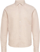 Jamie Cotton Linen Shirt Ls Tops Shirts Casual Cream Clean Cut Copenhagen