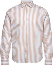 Jamie Cotton/Linen Striped Shirt Tops Shirts Casual Cream Clean Cut Copenhagen