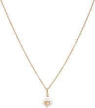 Coach Signature Coin Pearl Pendant Necklace Accessories Jewellery Necklaces Pearl Necklaces Gull Coach Accessories*Betinget Tilbud