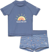 Baby T-Shirt Set S/S Swimwear Uv Clothing Uv Suits Blue Color Kids