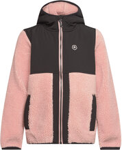 Teddy Fleece Jacket - W. Hood Outerwear Fleece Outerwear Fleece Jackets Pink Color Kids