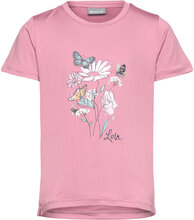 T-Shirt W. Print -S/S, Girl Tops T-shirts Short-sleeved Pink Color Kids
