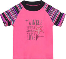Edy Mini Shorts Set Aop Swimwear Uv Clothing Uv Suits Pink Color Kids