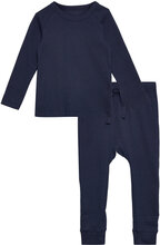 Rib Jersey Long Johns Set Sets Sets With Long-sleeved T-shirt Marineblå Copenhagen Colors*Betinget Tilbud