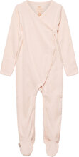 Rib Jersey Full Body Crossover Bodysuits Long-sleeved Bodysuits Pyjamas Sie Rosa Copenhagen Colors*Betinget Tilbud