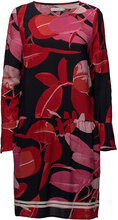 Moss Crepe Dress W. Branch Print & Kort Kjole Red Coster Copenhagen
