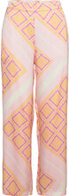 Wide Pants In Ikat Square Print - S Bottoms Trousers Wide Leg Multi/patterned Coster Copenhagen