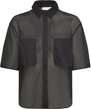 Mesh Shirt Tops Shirts Short-sleeved Black Coster Copenhagen
