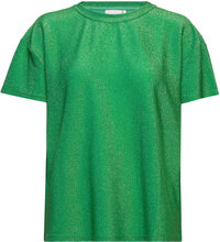Shimmer Tee In Lurex Jersey Tops T-shirts & Tops Short-sleeved Green Coster Copenhagen