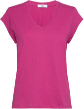 Cc Heart V-Neck T-Shirt Tops T-shirts & Tops Short-sleeved Pink Coster Copenhagen