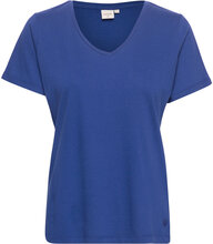 Naia Tshirt T-shirts & Tops Short-sleeved Blå Cream*Betinget Tilbud